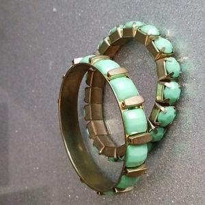 Teal & brass Bracelet set